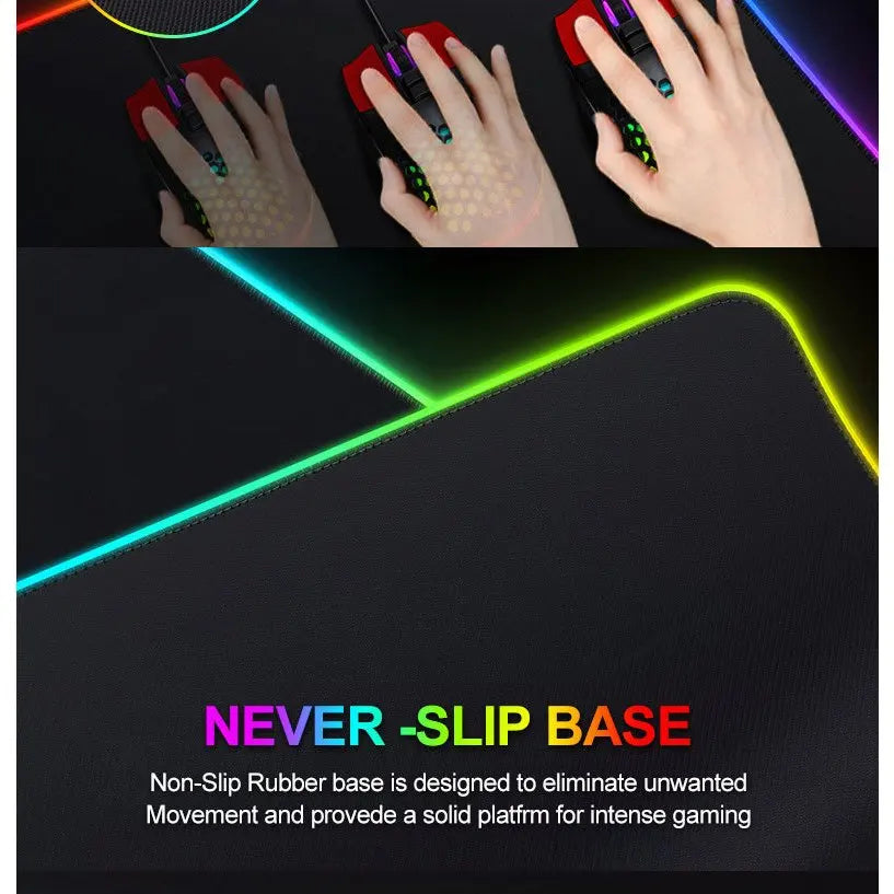 Mouse Pad Gamer Iluminado led Rgb Grande 80x30