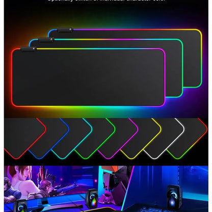 Mouse Pad Gamer Iluminado led Rgb Grande 80x30