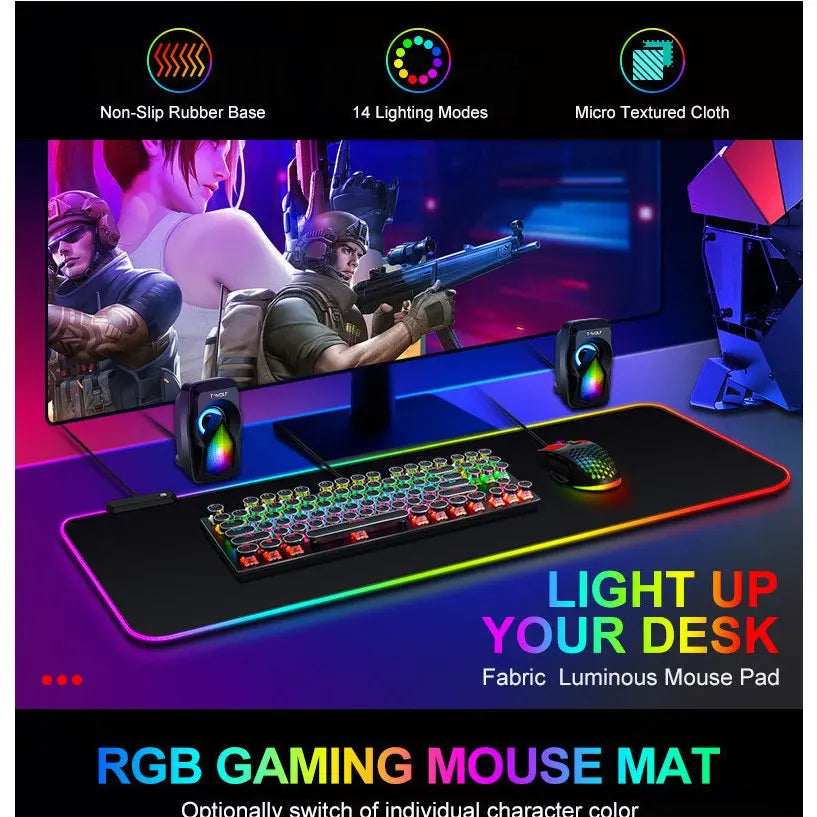 Mouse Pad Gamer Iluminado led Rgb Grande 80x30