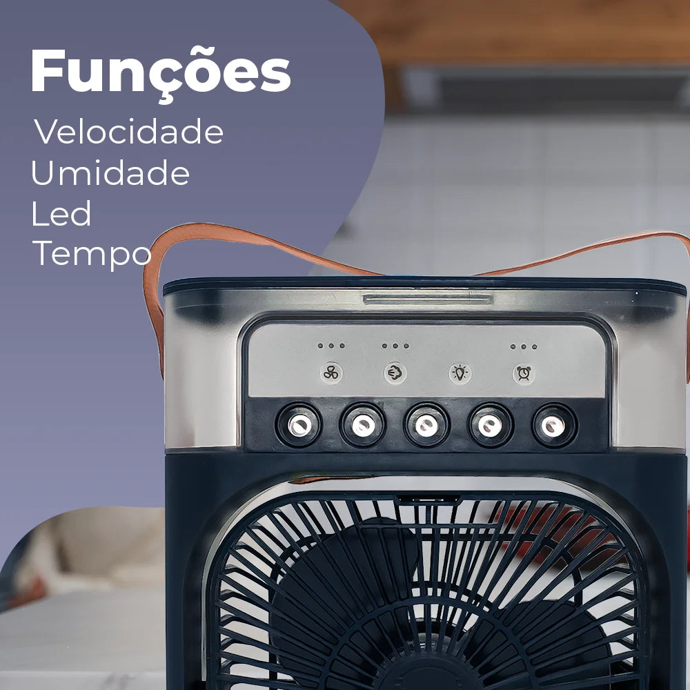 Mini Ar Condicionado Ventilador Umidificador Climatizador, Reservatório de Água e Gelo USB