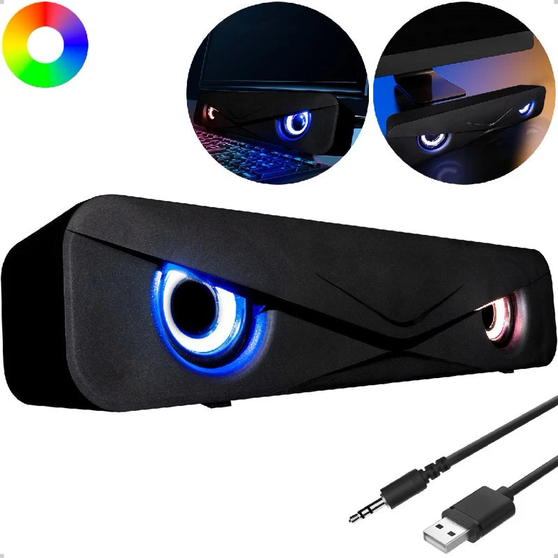 Sound Box For PC Subwoofer Soundbar LED RGB Tv Computer Notebook